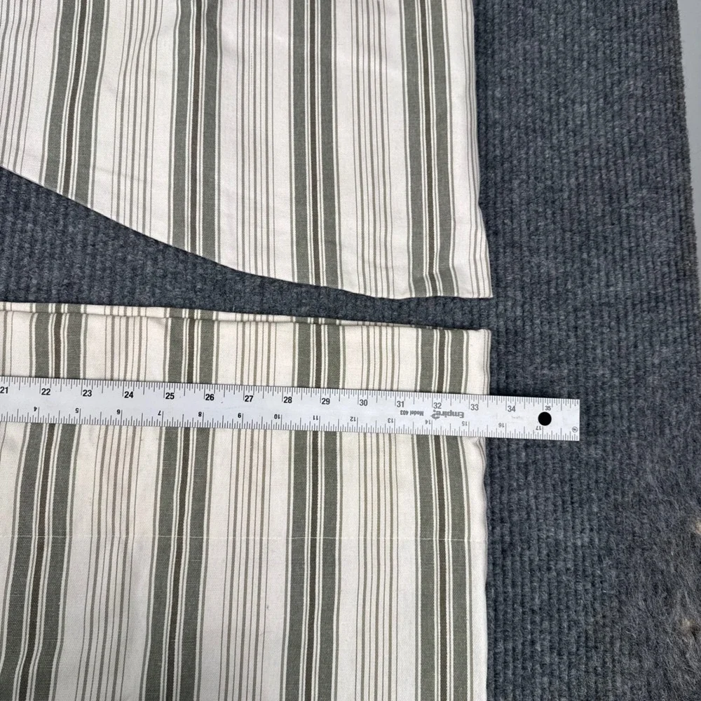 Set 2 Ticking Stripe Swag Valances Gray Cream Farmhouse Country Cottage 33